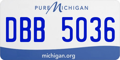 MI license plate DBB5036