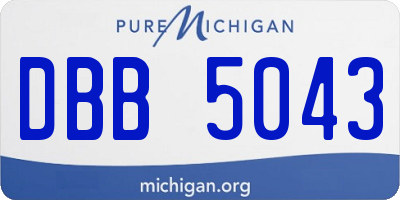 MI license plate DBB5043