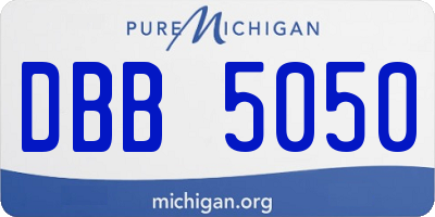 MI license plate DBB5050