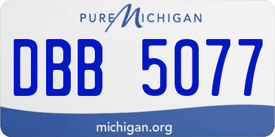 MI license plate DBB5077