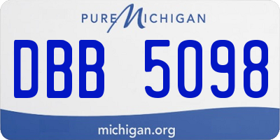 MI license plate DBB5098