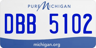 MI license plate DBB5102