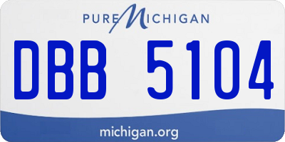 MI license plate DBB5104