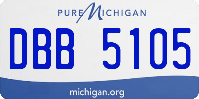 MI license plate DBB5105