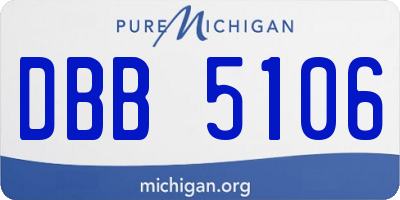 MI license plate DBB5106
