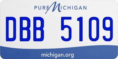 MI license plate DBB5109