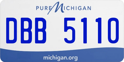 MI license plate DBB5110