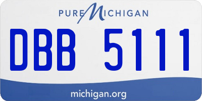 MI license plate DBB5111