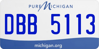 MI license plate DBB5113