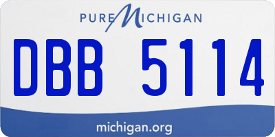 MI license plate DBB5114