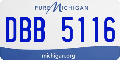 MI license plate DBB5116