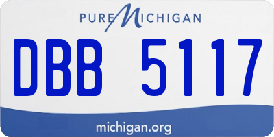 MI license plate DBB5117
