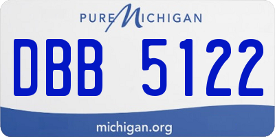 MI license plate DBB5122