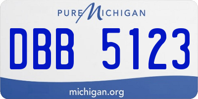 MI license plate DBB5123