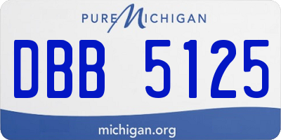 MI license plate DBB5125
