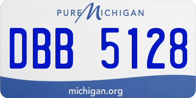 MI license plate DBB5128