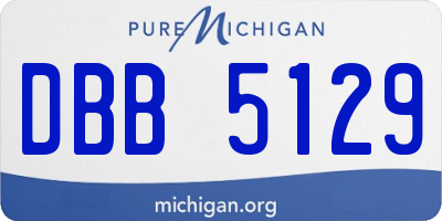 MI license plate DBB5129