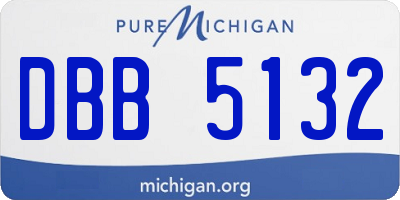 MI license plate DBB5132