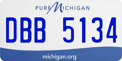 MI license plate DBB5134
