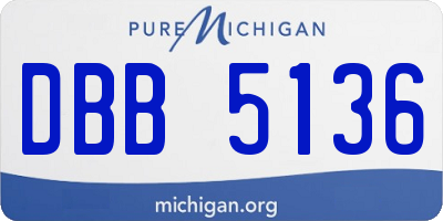 MI license plate DBB5136