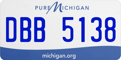 MI license plate DBB5138