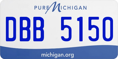 MI license plate DBB5150