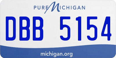 MI license plate DBB5154