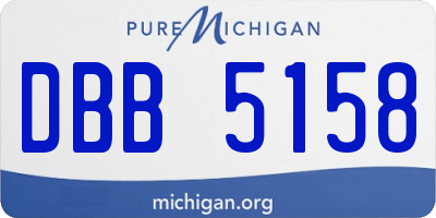MI license plate DBB5158