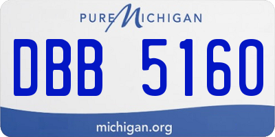 MI license plate DBB5160