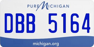 MI license plate DBB5164