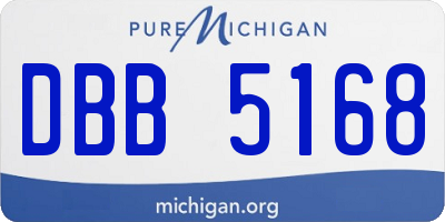 MI license plate DBB5168