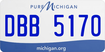 MI license plate DBB5170