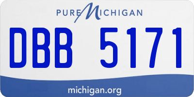 MI license plate DBB5171