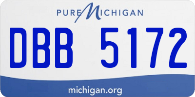 MI license plate DBB5172