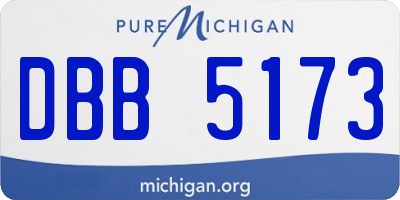 MI license plate DBB5173