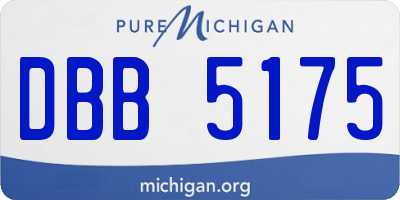 MI license plate DBB5175