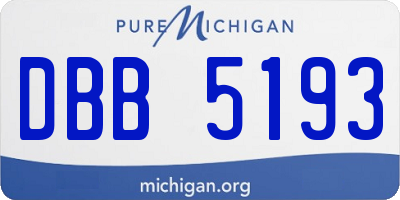 MI license plate DBB5193