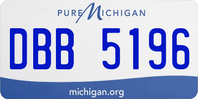MI license plate DBB5196