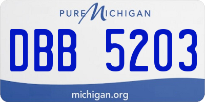 MI license plate DBB5203
