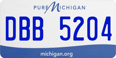 MI license plate DBB5204