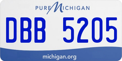 MI license plate DBB5205