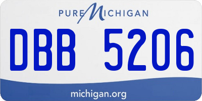 MI license plate DBB5206