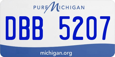 MI license plate DBB5207