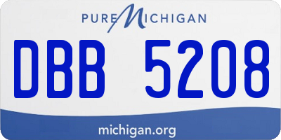 MI license plate DBB5208