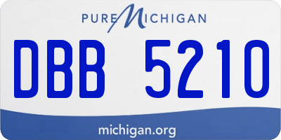 MI license plate DBB5210