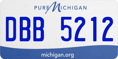 MI license plate DBB5212