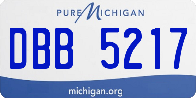 MI license plate DBB5217