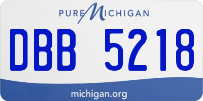 MI license plate DBB5218