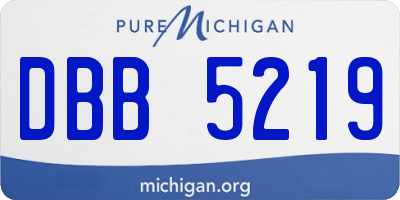 MI license plate DBB5219