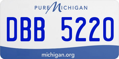 MI license plate DBB5220